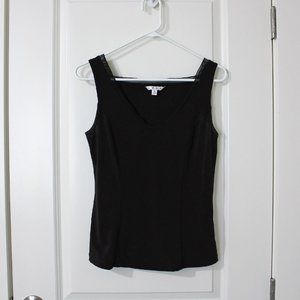 Dark Brown Sleeveless V-Neck Top by CAbi